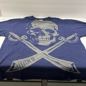 Most long sleeve shirt blue with the skull in the front size large
